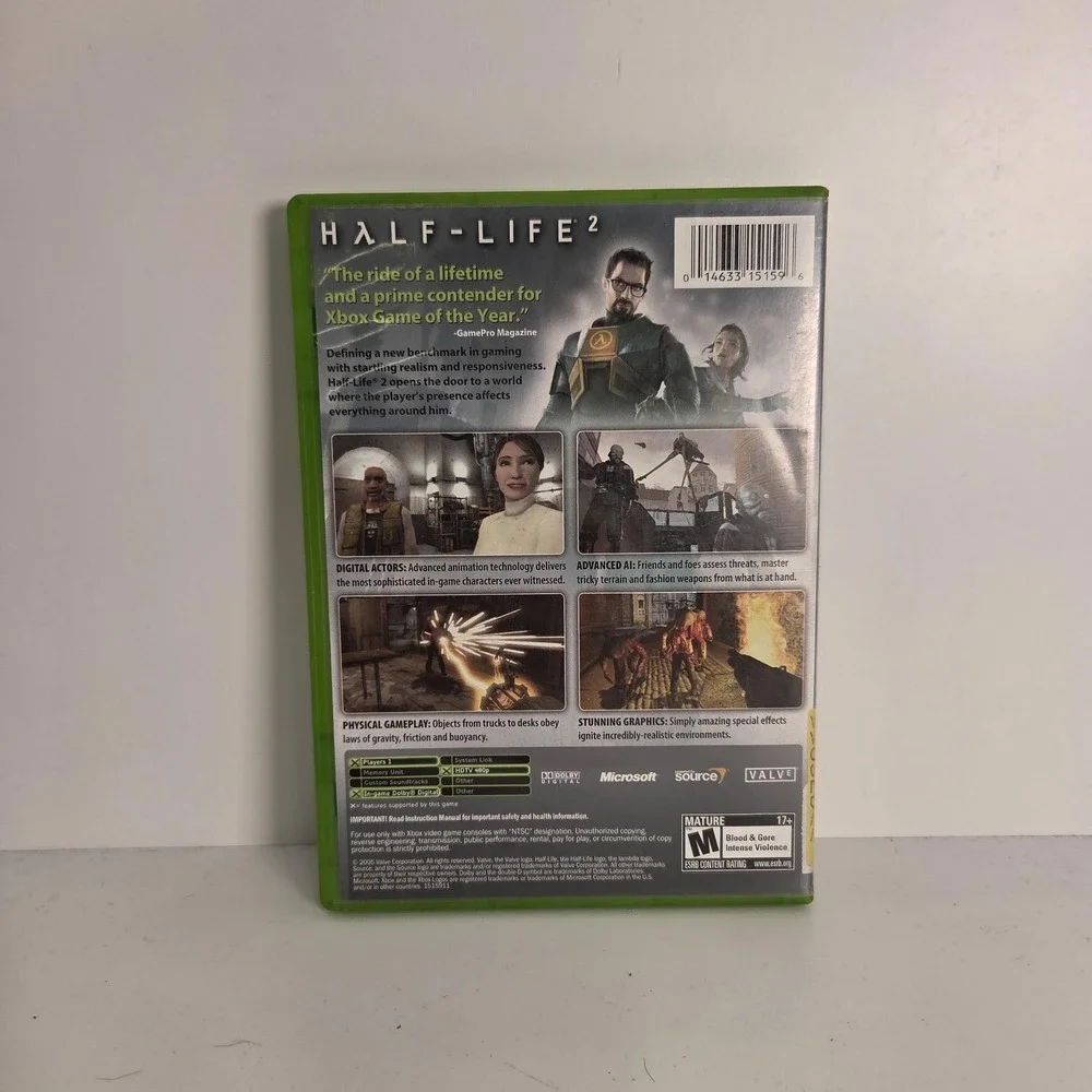Half-Life 2 Microsoft Xbox Game CIB M Valve 2005 NTSC Action Adventure Shooter